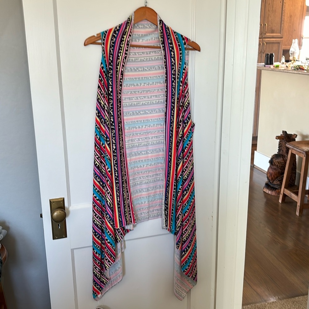Long vest cardigan.